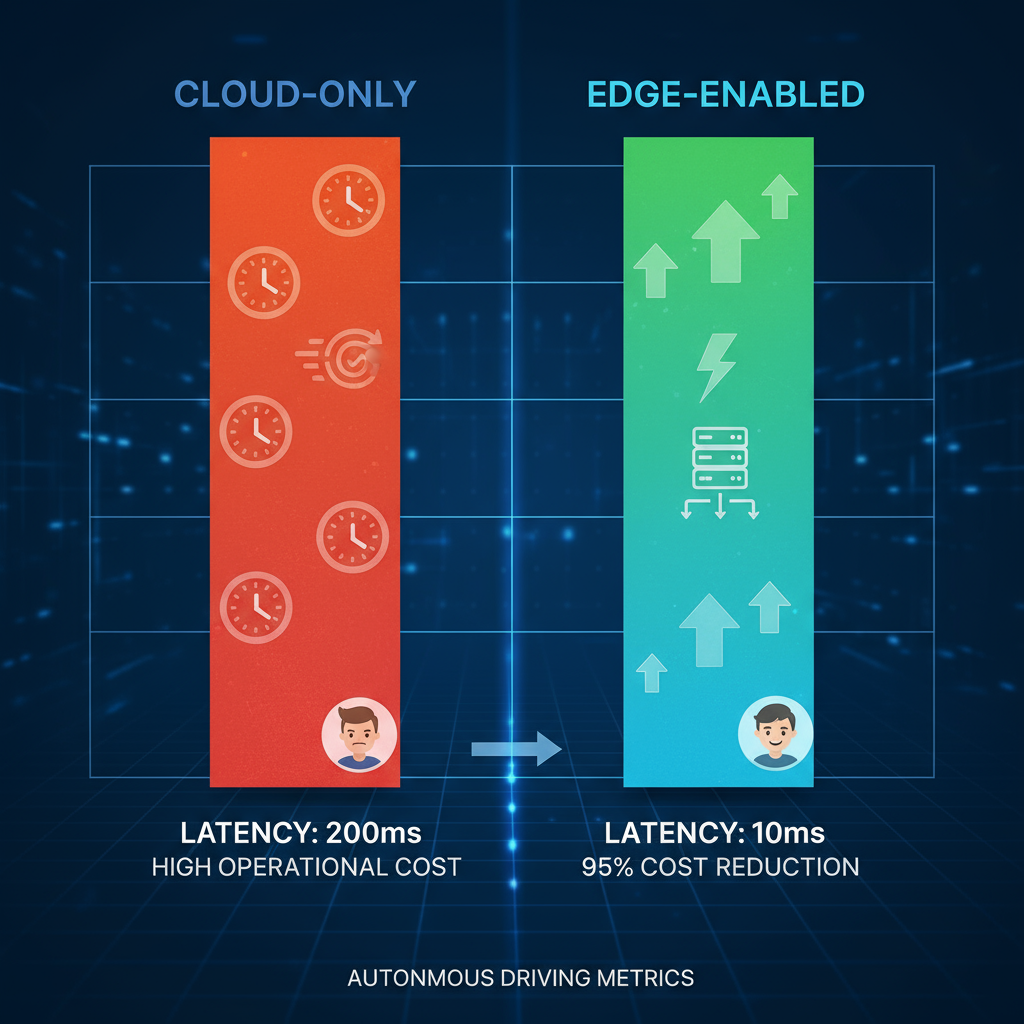 Before/after comparison of edge computing in retail operations.