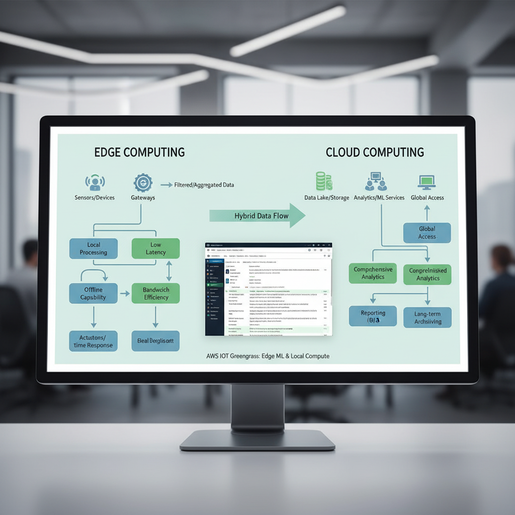 Info graphic showcasing the two elements Edge vs. Cloud: Choosing the Right Architecture for Your Business