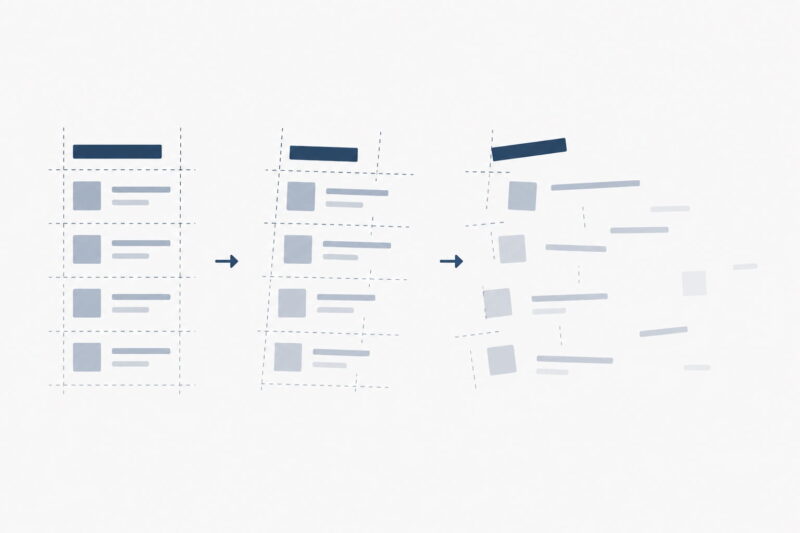 “Abstract shapes subtly drifting out of alignment to represent quiet system failure.