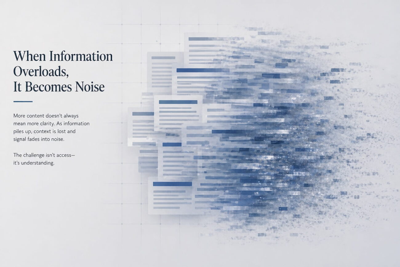 “Abstract fading information blocks representing when information becomes noise.”